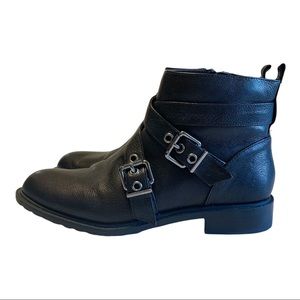 Bleecker & Bond Kellsey Black Leather Moto Booties